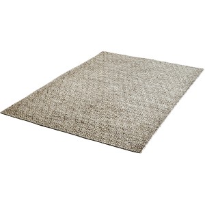 Taupefarbener Wollteppich My Jaipur von Obsession, 80x150 cm, mit dezentem Rautenmuster.