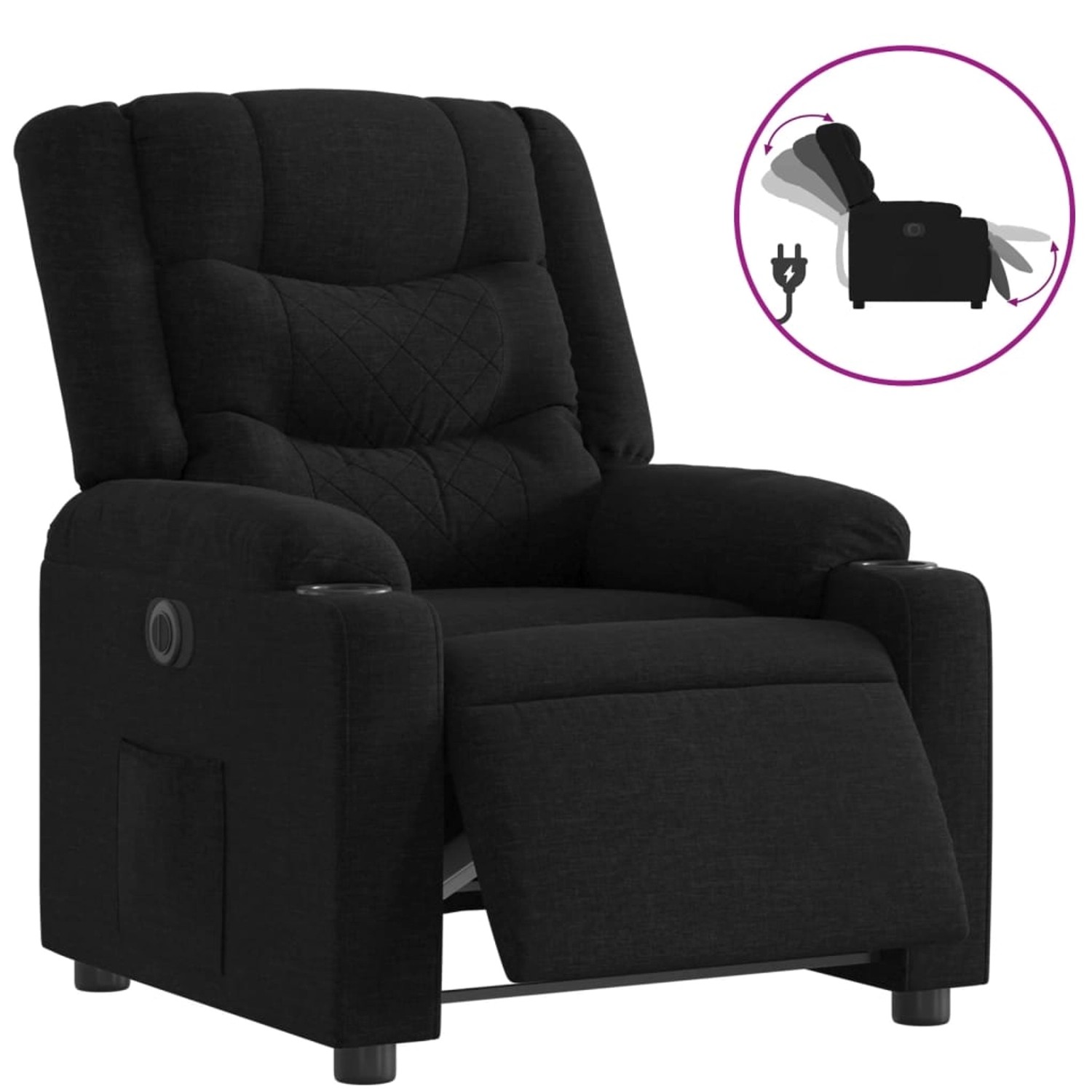 vidaXL Relaxsessel Elektrisch Schwarz Stoff 3206569 günstig online kaufen