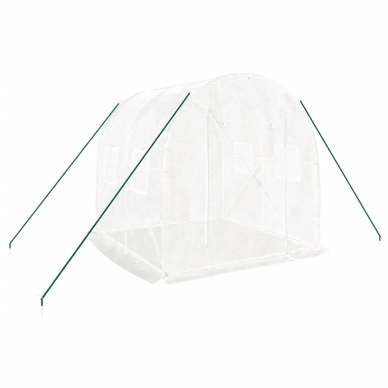 Weißes furnicato Gewächshaus mit Stahlrahmen, 4 m², 2x2x2 m. Ideal für den Schutz von Pflanzen.
