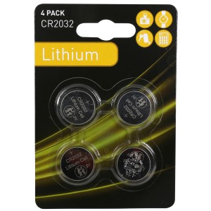 4er-Pack Lithium Knopfzellen CR2032 für Uhren, Spielzeug und mehr.