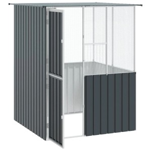 vidaXL Vogelkäfig Anthrazit 154 x 154 x 200 cm Verzinkter Stahl 3325168