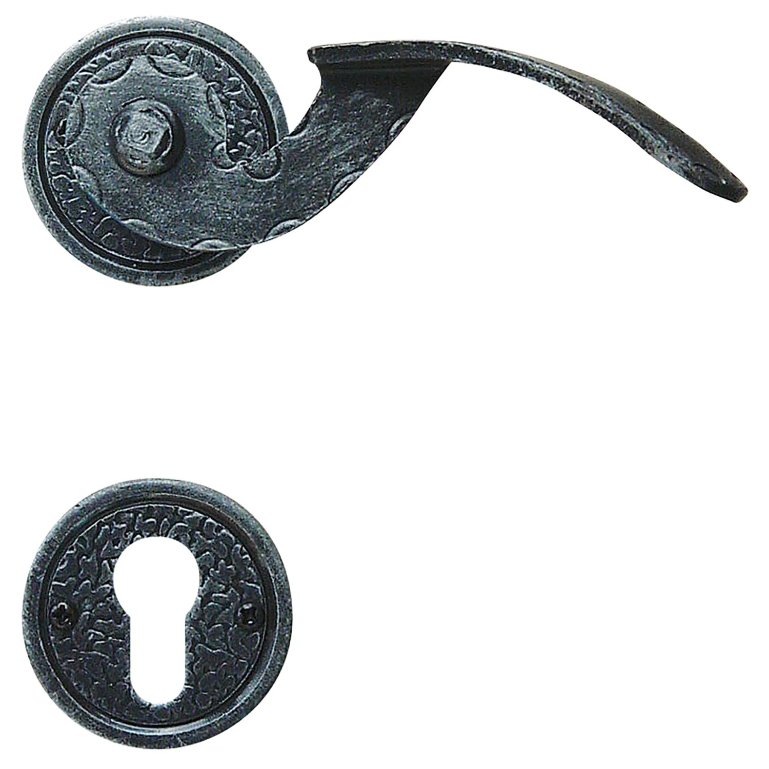 Roro Drücker-Garnitur Typ E Schmiedeeisen inkl. Rosette