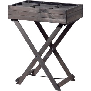 Klappbares Hochbeet Tischbeet aus Holz, ideal für Kräuter und Gemüse auf Balkon und Terrasse.