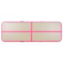 Aufblasbare Gymnastikmatte in Beige und Rosa aus PVC, 400x100 cm, mit Pumpe für Sport & Fitness.
