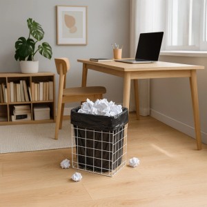 Relaxdays Papierkorb Gitterdesign Metall Weiß Offen 62 cm x 40 cm x 25 cm 2,4 kg