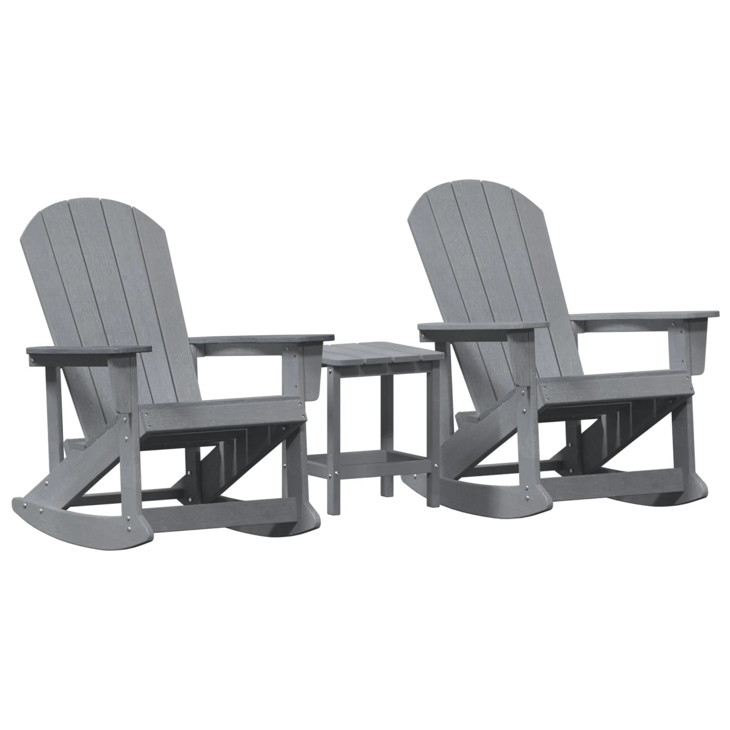 vidaXL Garten Lounge Set 3-Tlg Hellgrau HDPE 3335841