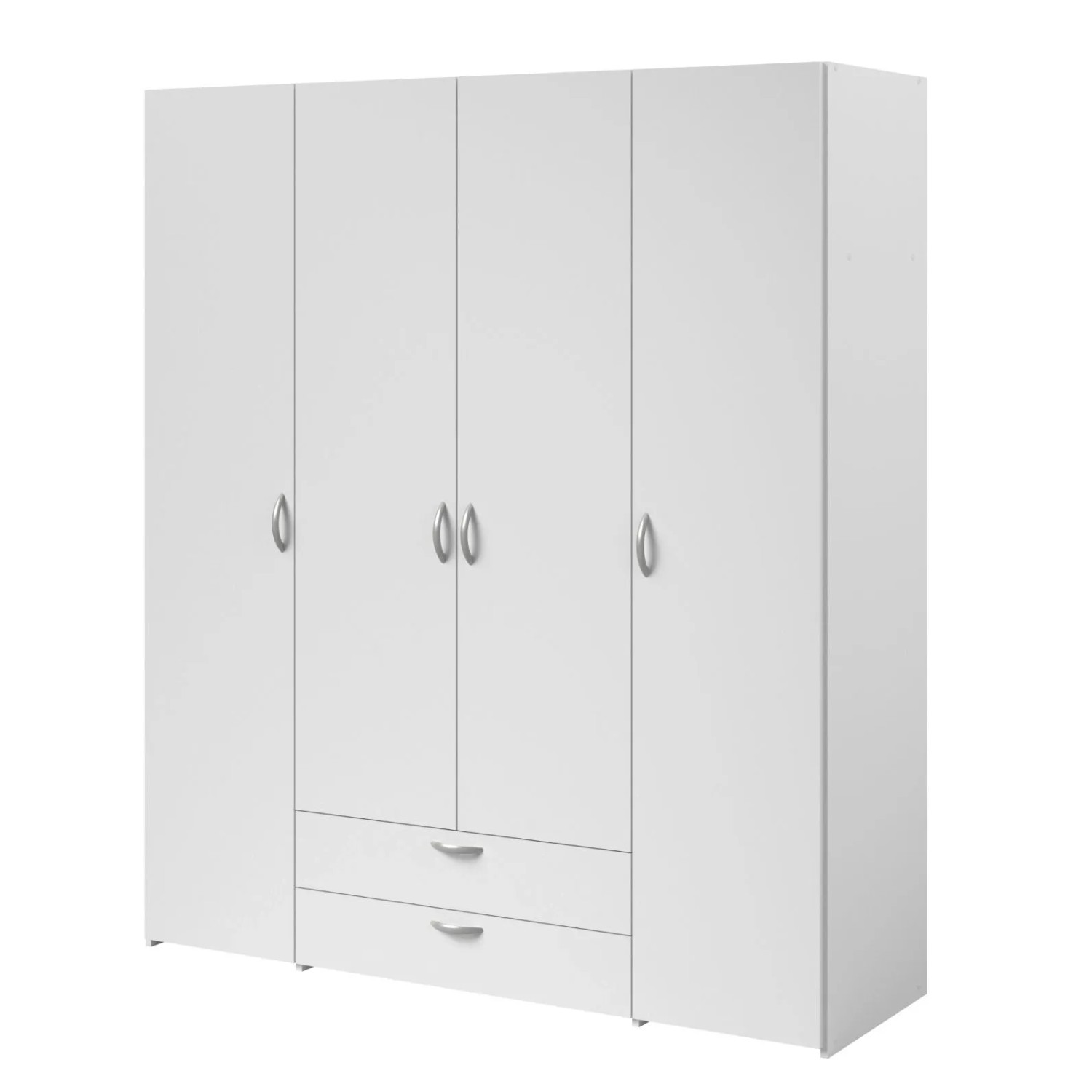 Parisot Kleiderschrank in Weiß Drehtürenschrank 4-Türig 160 x 185 cm Enjour günstig online kaufen