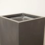 Hoher, anthrazit-metallic Fiberglas Pflanzkübel Säule, 38x38x70cm, für Innen- und Außenbereich.