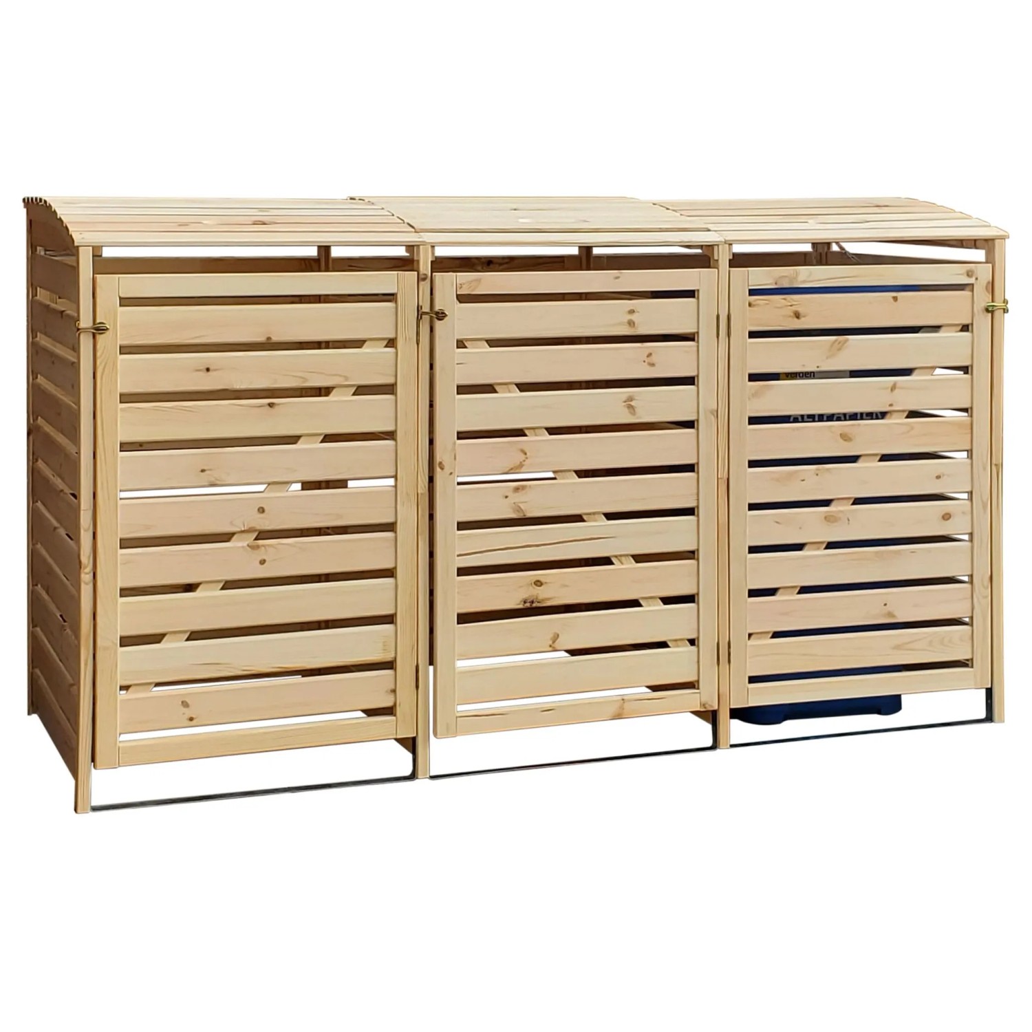 Promadino Mülltonnenbox Vario III 3 Tonnen Lärche 219 x 92 x 122 cm Natur FSC®