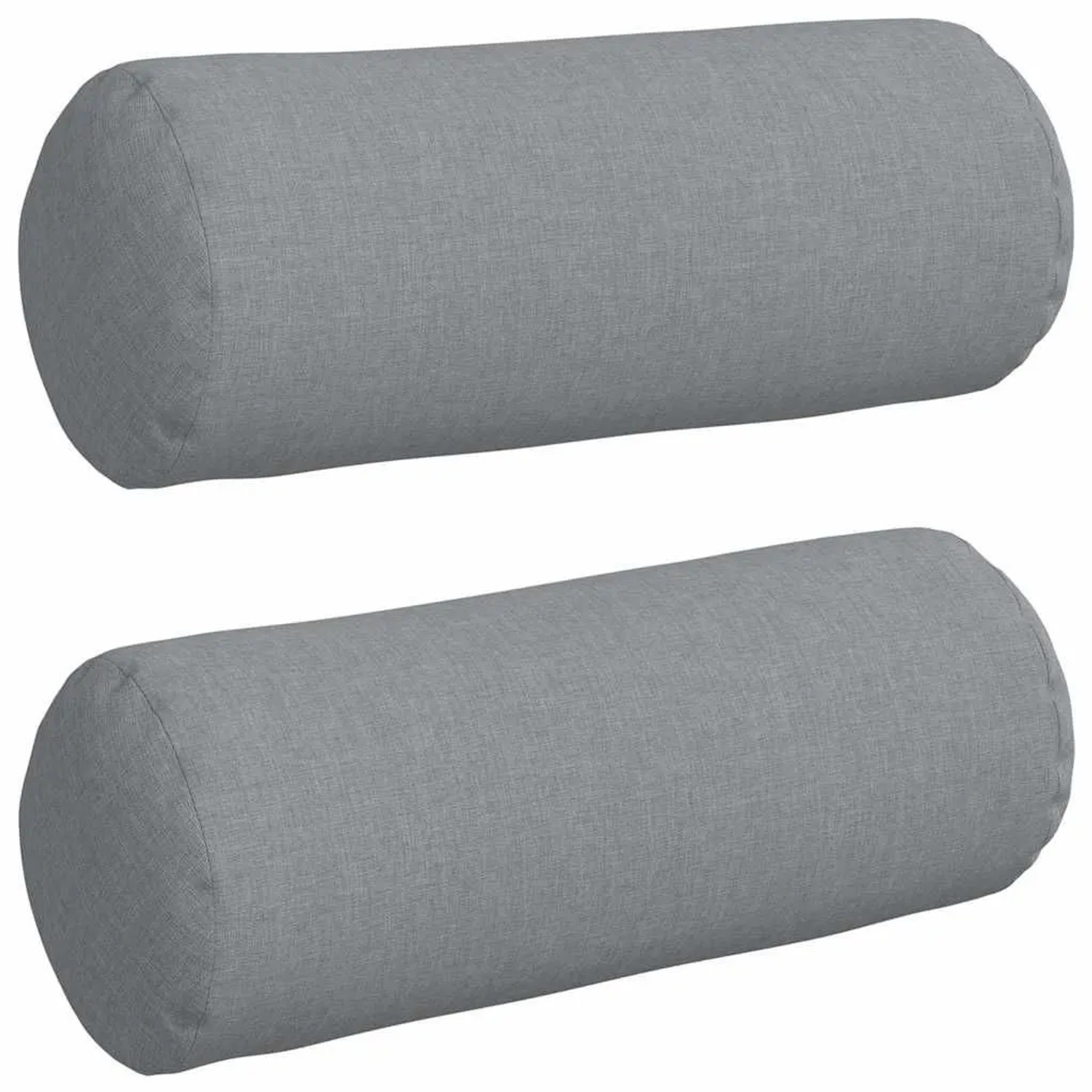 vidaXL Bolsterkissen 2 Stück Hellgrau Ø 15 x 40 cm Stoff 42014268