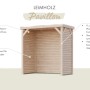 Karibu Grillpavillon/Snackautomaten-Unterstand aus Holz, 231x124,5 cm, mit Seiten- und Rückwand.