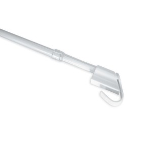 Weiße Gardinia Klemmvitrage, ausziehbar von 45 bis 75 cm, für Fensterdekoration ohne Bohren.