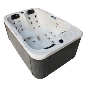 Tronitechnik Outdoor Whirlpool Tino Pro, weiß marmoriert, 195x127 cm, mit Heizung und Hydromassage.