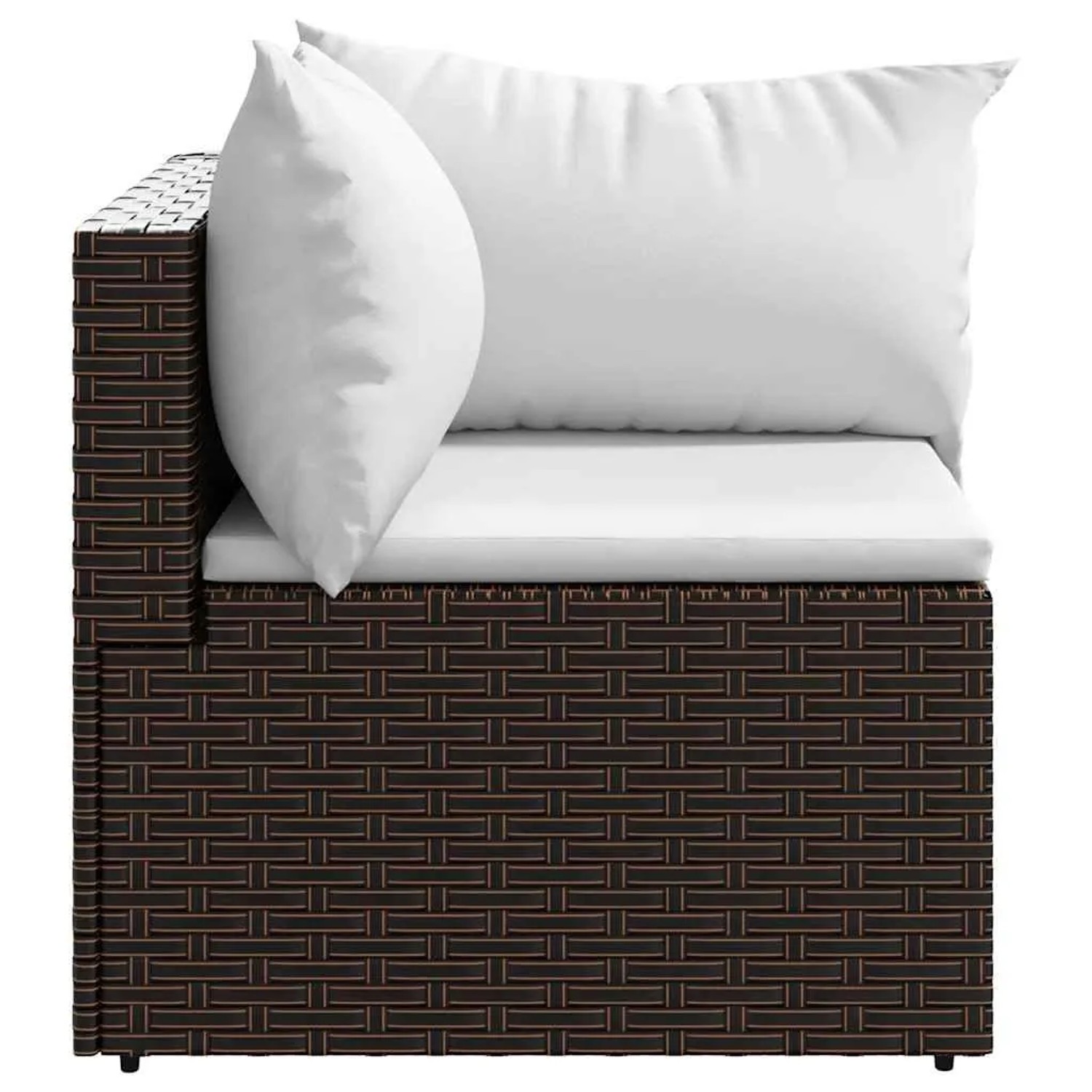 vidaXL Garten-Ecksofa mit Kissen Braun Poly Rattan 319745