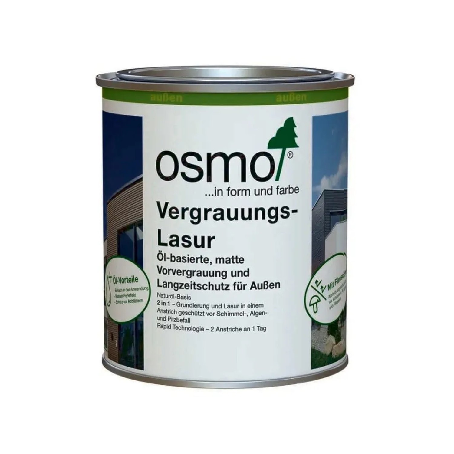 Osmo Vergrauungslasur für Außen Quarzgrau