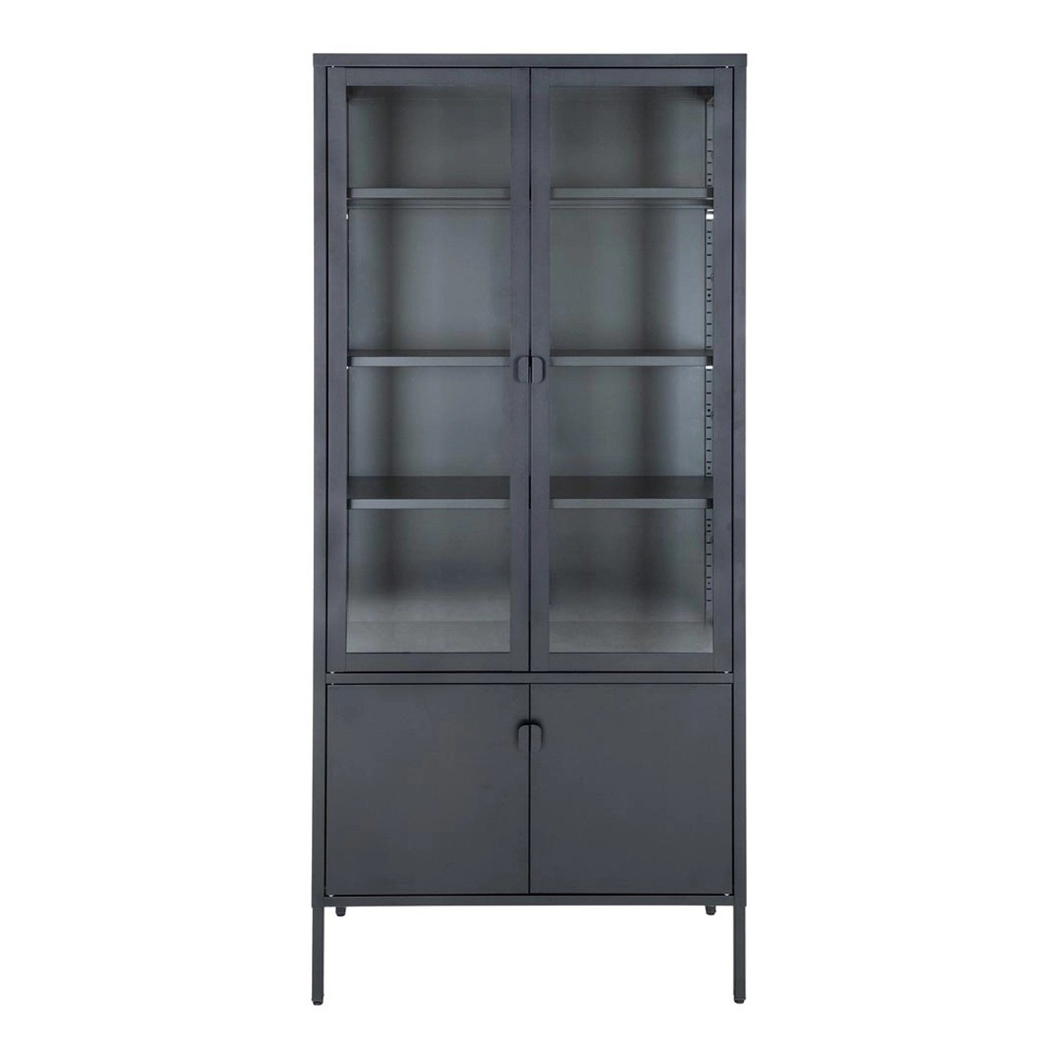 ebuy24 Brisbane Vitrinenschrank 4 Türen Schwarz günstig online kaufen