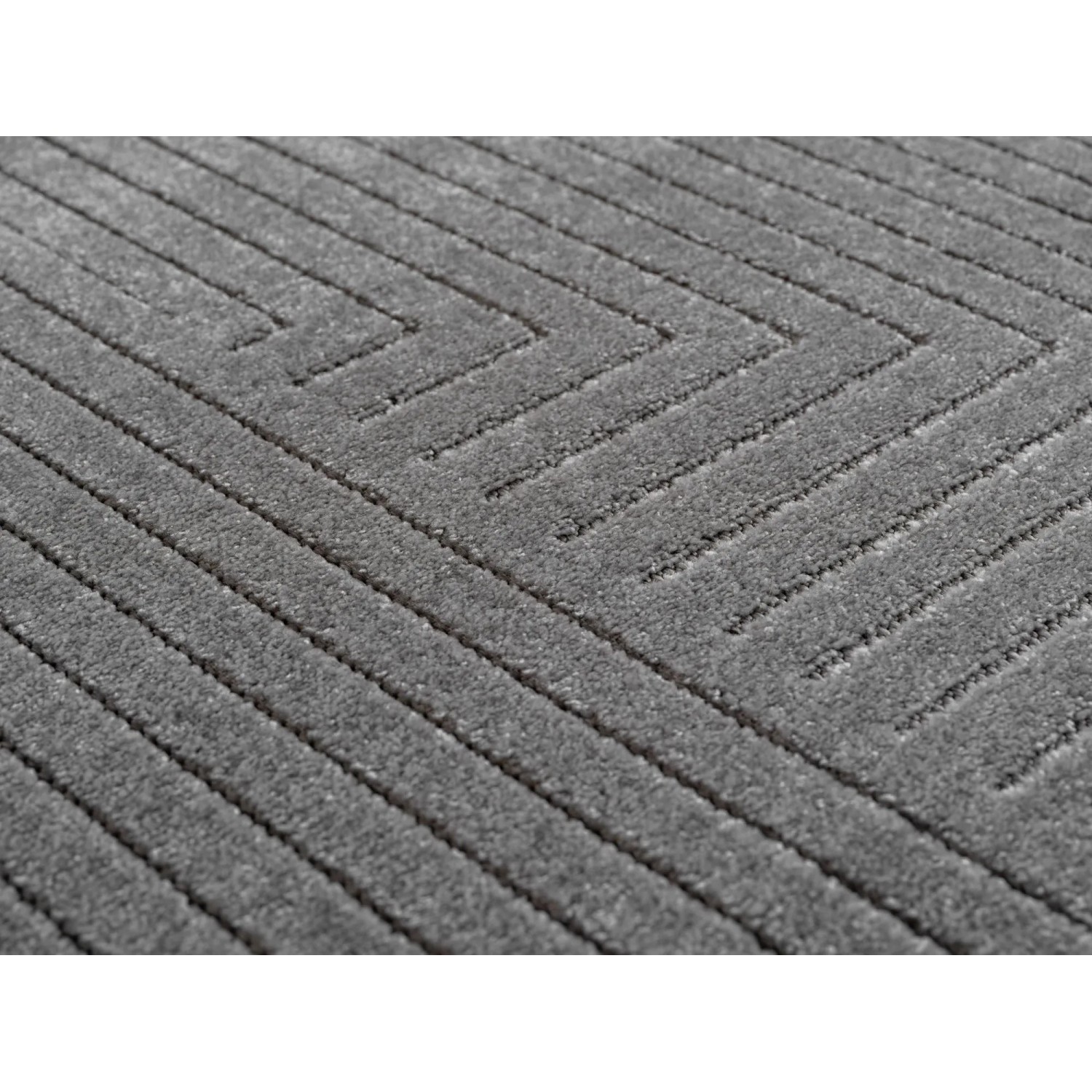 Silberner Kurzflorteppich Ayyildiz Nova mit geometrischem 3D-Relief, 280x370 cm.