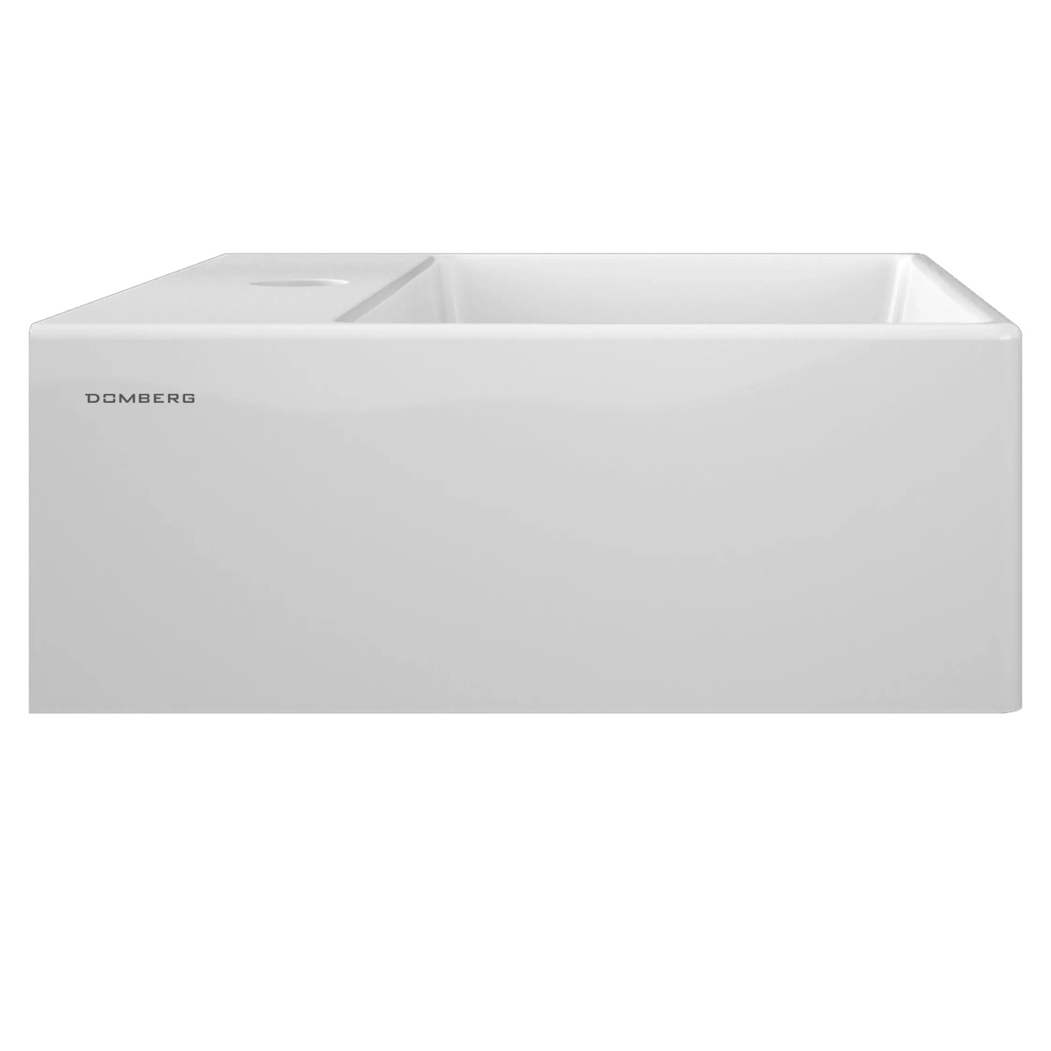 Weißes Domberg Handwaschbecken DB2004, 33,5x29,5 cm, für Gäste-WC, mit Hahnloch.