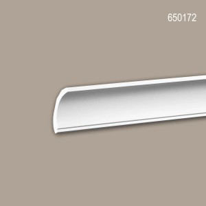 Weiße PROFHOME Eckleiste 650172, 2m, aus stoßfestem Polystyrol für Decke und Wand.