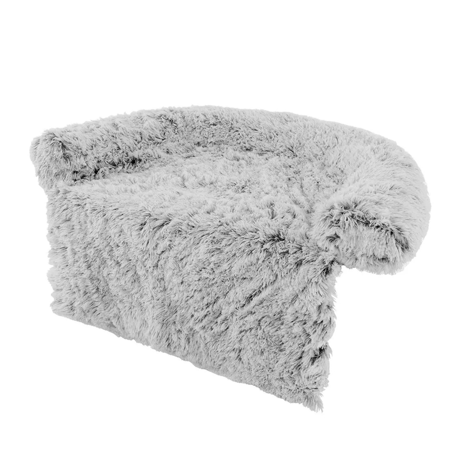 Costway Hundebett Flauschig Sofaschutz Hund Grau-Weiß 112 x 101 x 18 cm günstig online kaufen