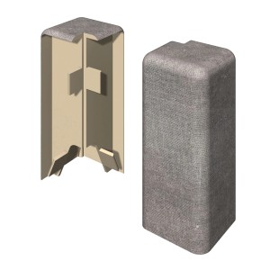 Egger Außenecken Kubisch, 6 cm, Steingrau, 2er-Pack für Sockelleisten.