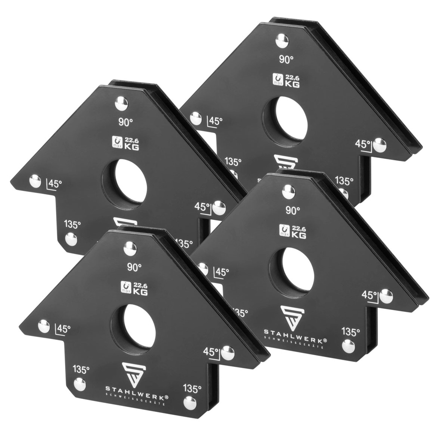 STAHLWERK Magnet Schweißwinkel 4Er Set 50 Lbs Praktischer Schweißmagnet