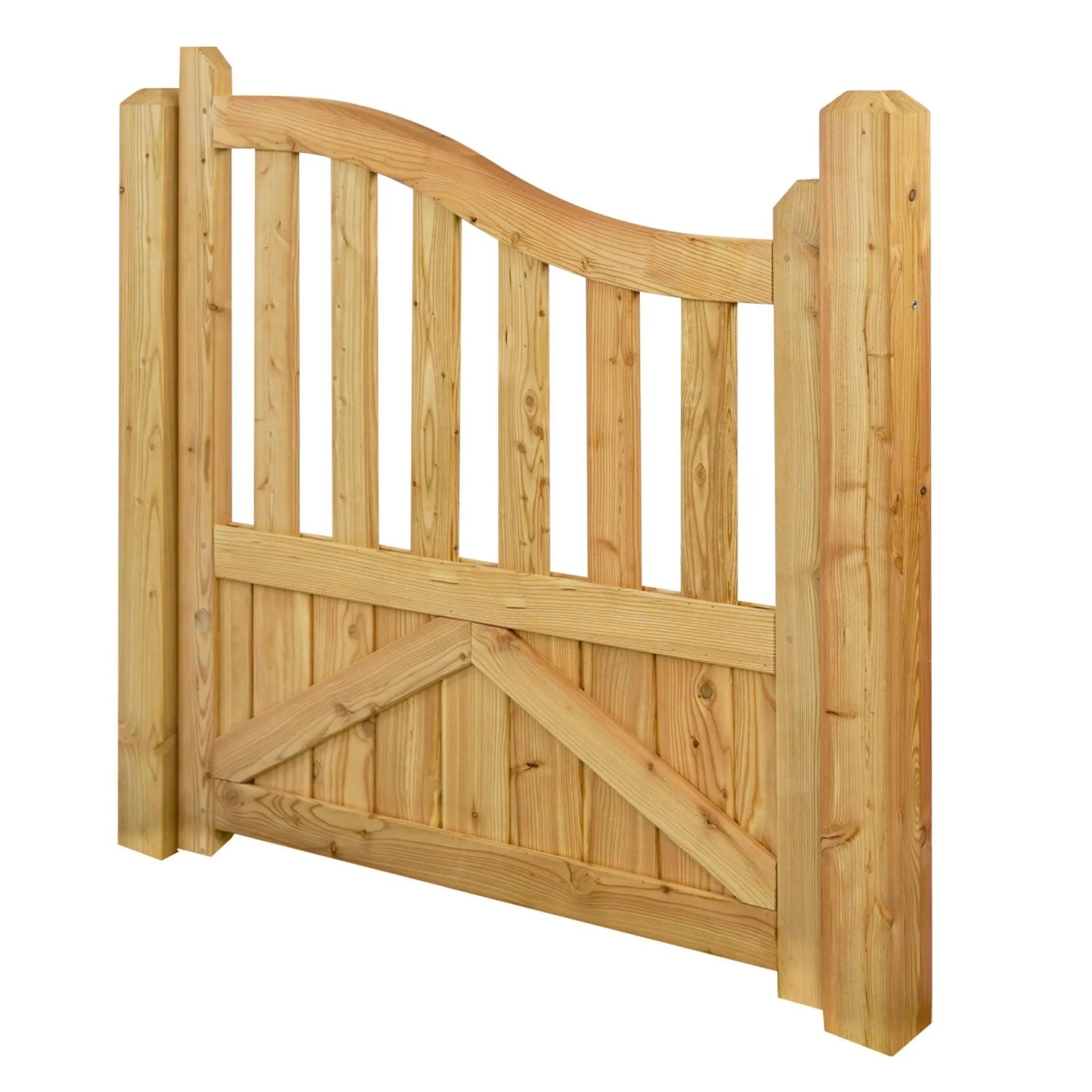 GartenLand Tor Vorgartenzaun GRAZ Gebogen 100x105/90 cm Holzzaun Lärche PEFC_7