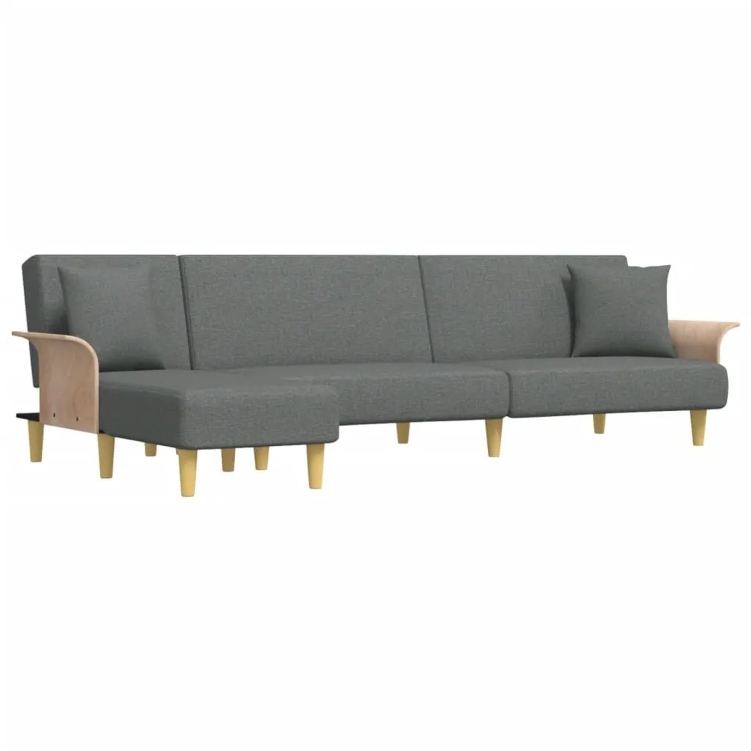 vidaXL Schlafsofa in L-Form Dunkelgrau 279x140x70 cm Stoff 3157212 günstig online kaufen