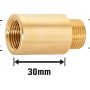 Hahnverlängerung aus Messing, 14,9 mm (Rp 3/8) x 16,7 mm (R 3/8), 30 mm Länge für Gewindefittings.
