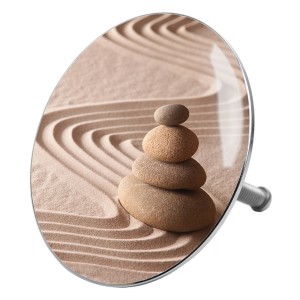 Sanilo Badewannenstöpsel Zen mit Steinturm-Motiv für entspanntes Baden.
