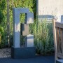 Moderner Dobar Design Gartenbrunnen XL Kaskade mit LED Beleuchtung und Pumpe in Steinoptik.
