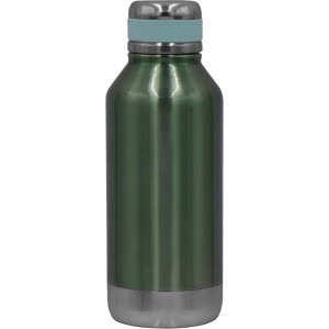 Grüne Steuber Thermoflasche (500 ml) aus Edelstahl mit blauem Akzent. Küchenhelfer für unterwegs.
