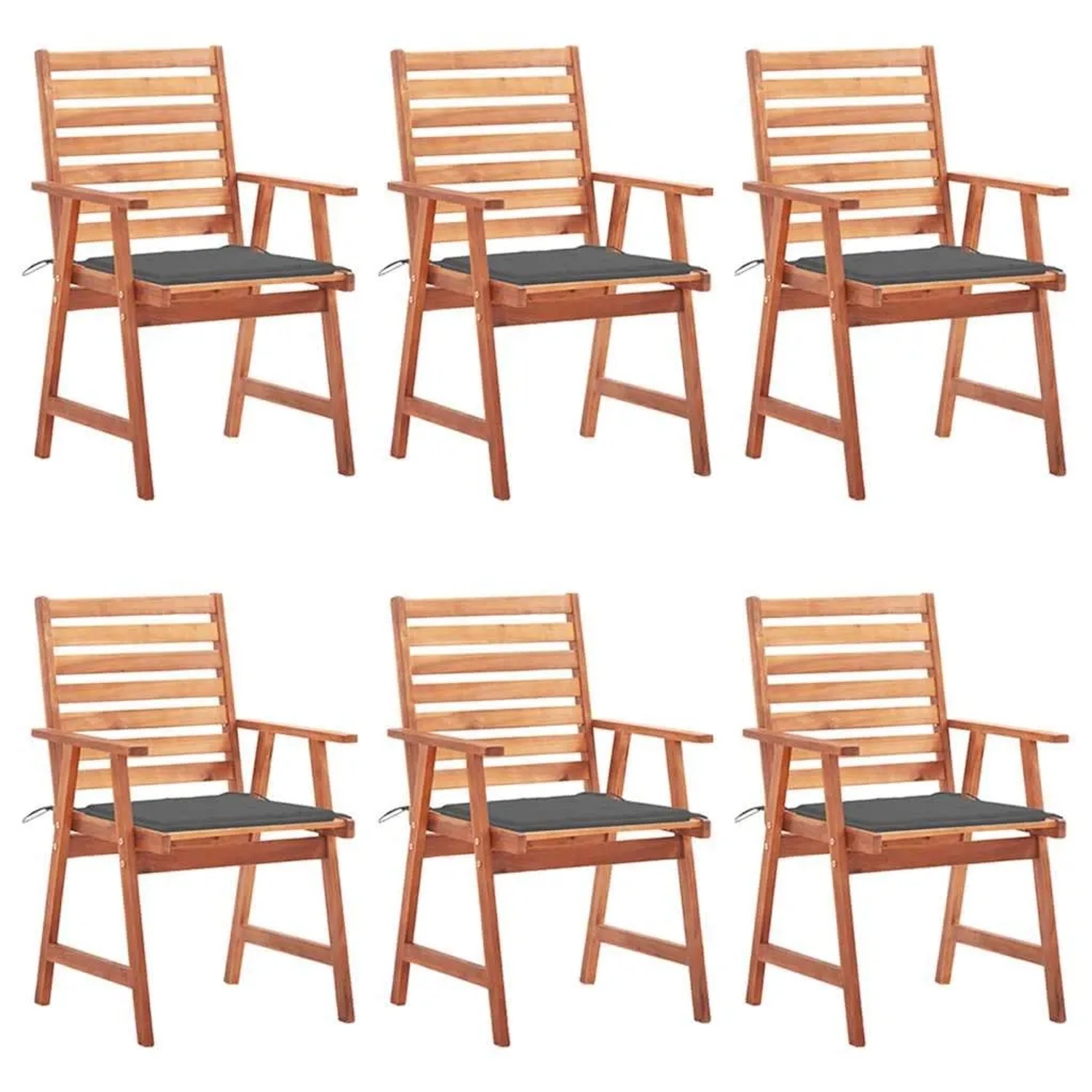 vidaXL Garten-Essstühle 6 Stk mit Kissen Massivholz Akazie 3078347 günstig online kaufen