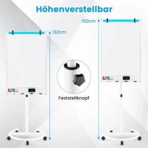 Costway Flipchart Ständer Mobiles Whiteboard Weiß 100 x 65 cm