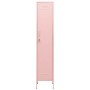 Rosa Schließfachschrank aus Stahl, 180 cm hoch, für Büro oder Zuhause.