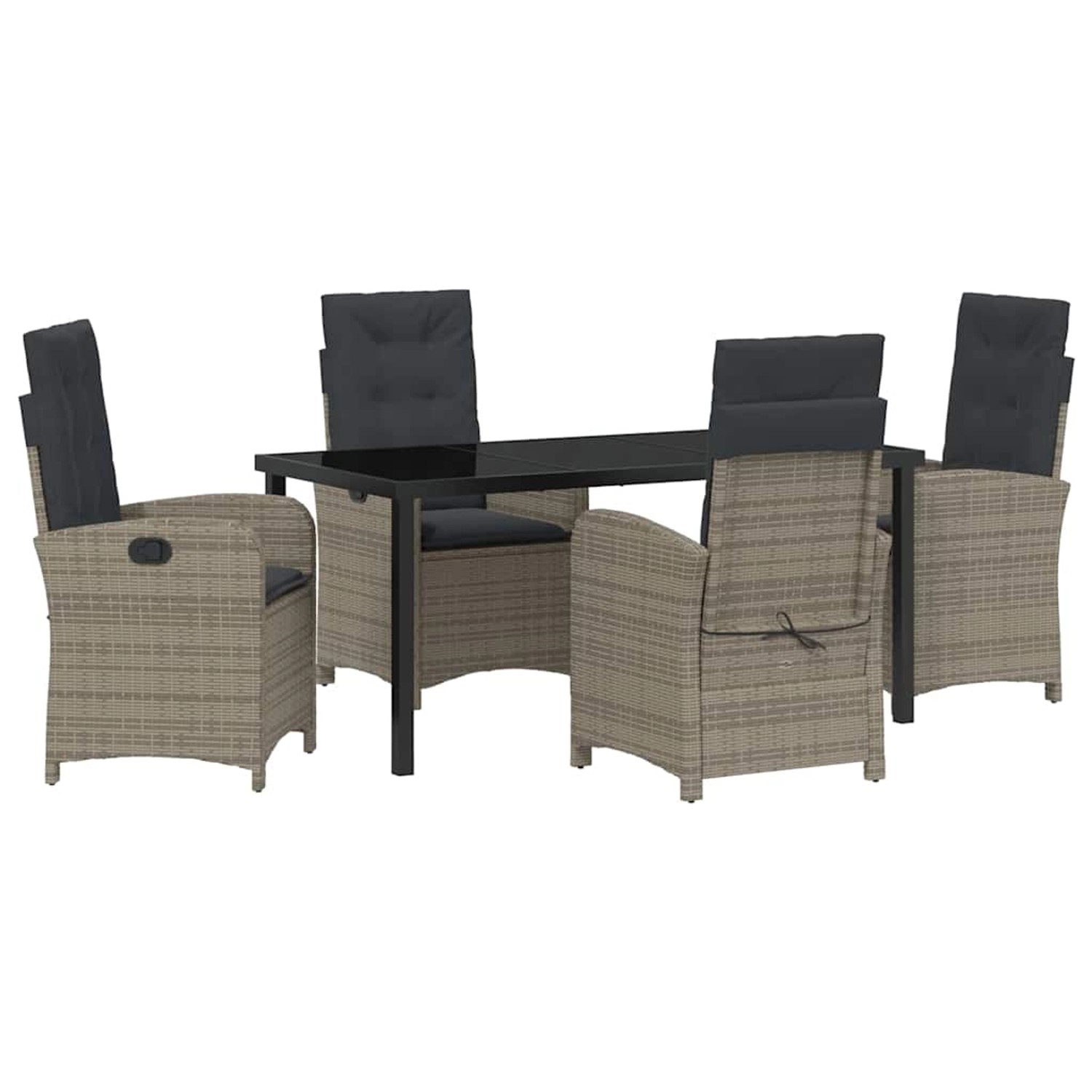 vidaXL Garten Essgruppe 5-Tlg Grau Poly Rattan 3380277 günstig online kaufen