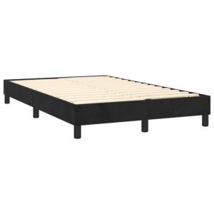 Schwarzes vidaXL Boxspringbett 120x200 cm mit Lattenrost. Bettrahmen aus Samt.