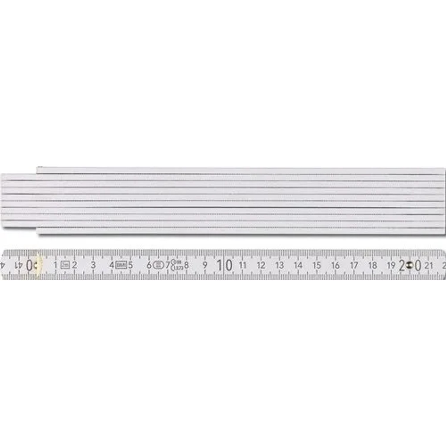 BMI Gliedermaßstab 9072 L 2M B 16Mm Mm Cm EG III Buche Weiß 976907200