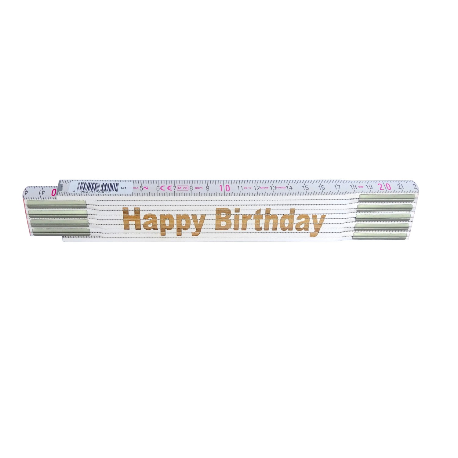 Stabila Zollstock mit Lasergravur Happy Birthday 2 m