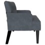Dunkelgraue Chesterfield Bank (112cm) aus Samt mit Holzfüßen. Elegante Sitzbank für Wohnzimmer.