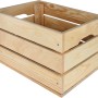Große, unbehandelte Holz-Allzweckkiste (20,5 l) mit Tragegriffen. Ideal zur Aufbewahrung.