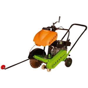 Zipper Betontrennschneider ZI-BES350Y mit Führungswagen und Wassertank.