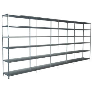 Verzinktes Schulte Steckregal mit 24 Böden, 230x400x50 cm, ideal für Lagerung und Ordnung.