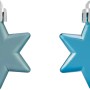 Türkisfarbene Sterne, 12-teiliges Baumschmuck-Set, 5 cm, matte Oberfläche.
