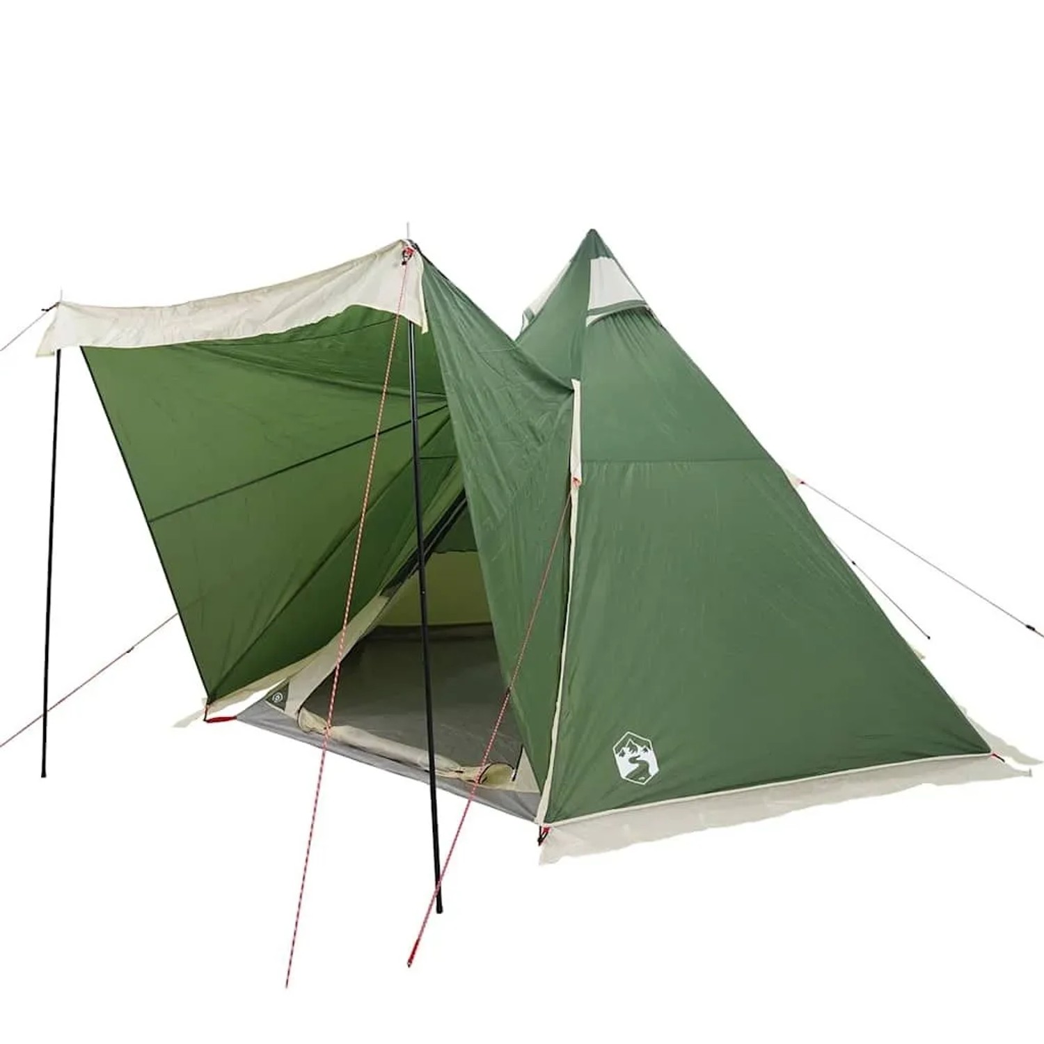 vidaXL Tipi-Familienzelt 6 Personen Grün Wasserdicht 4009438