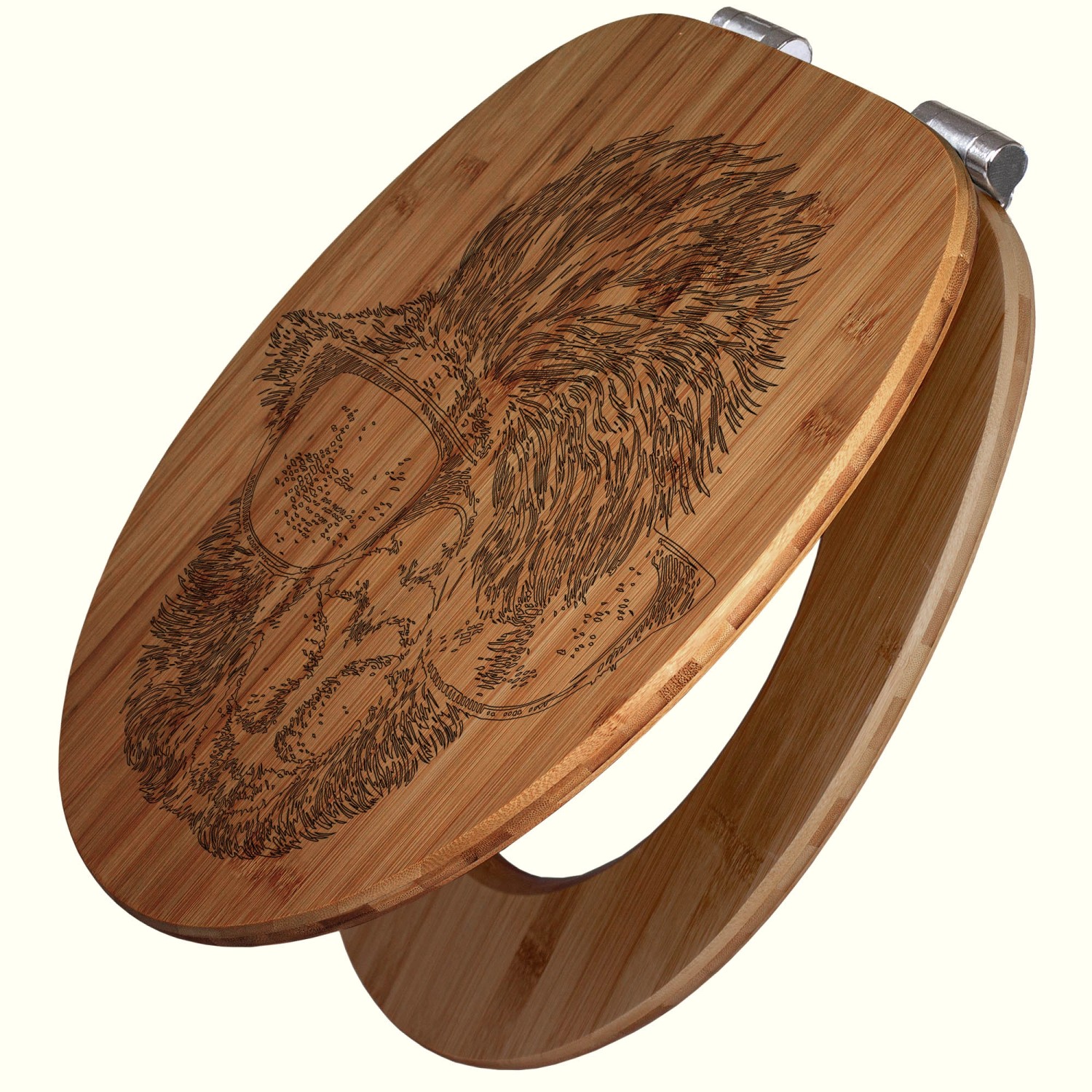 Banjado WC Sitz Bambus Holz Mit Gravur Toilettendeckel Mit Absenkautomatik günstig online kaufen
