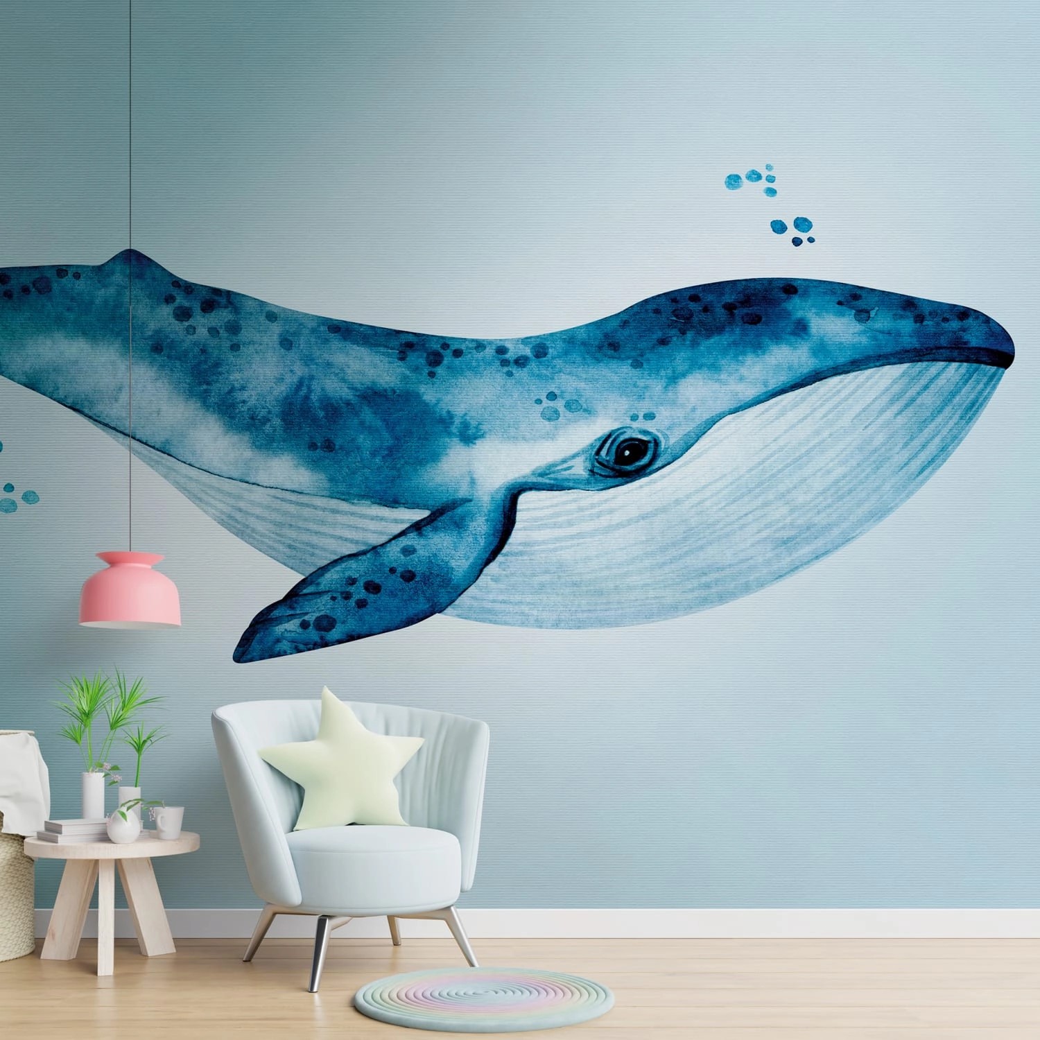 PROFHOME 383001-GU Fototapete Kindertapete Matt Blau pastell-Blau 3,71 m x günstig online kaufen