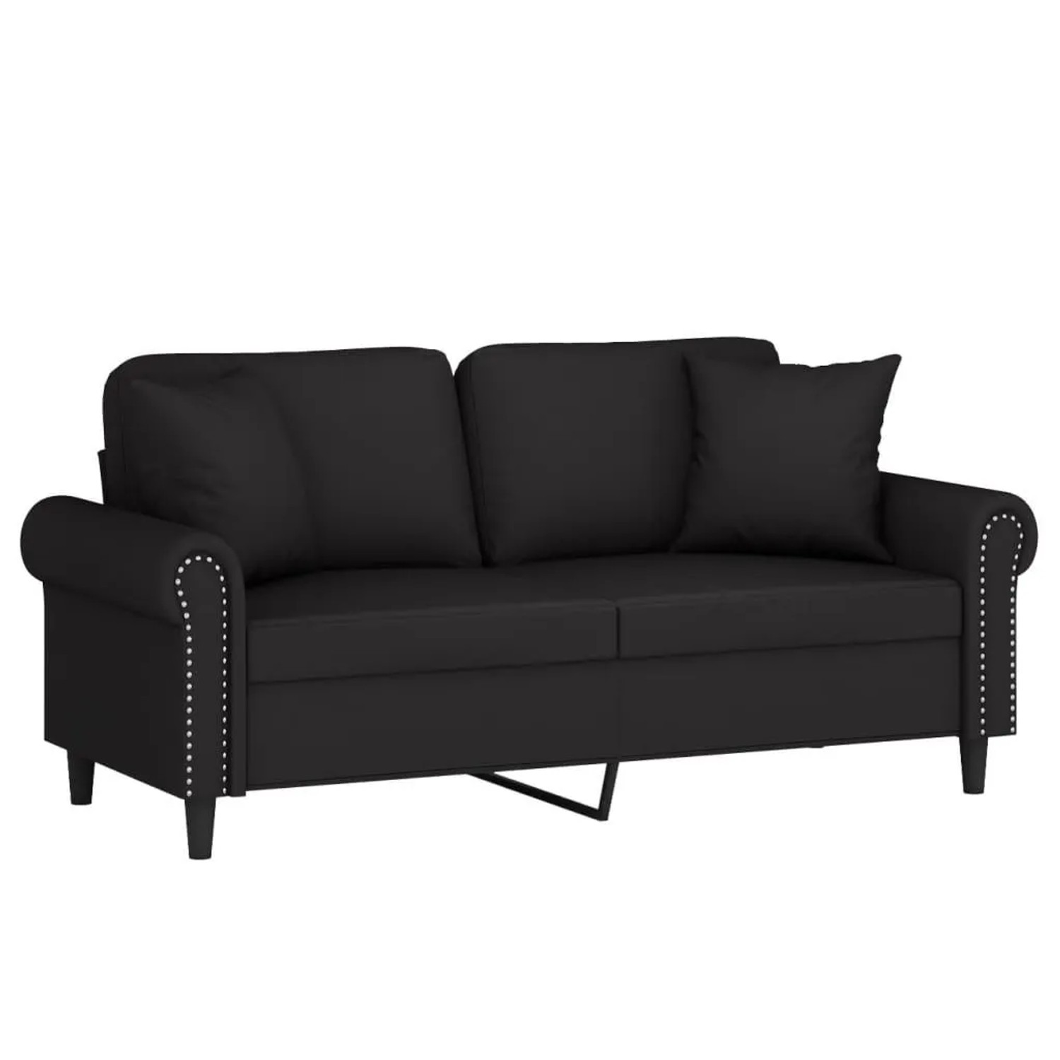 vidaXL 2-Sitzer-Sofa mit Zierkissen Schwarz 140 cm Samt 3200950 günstig online kaufen