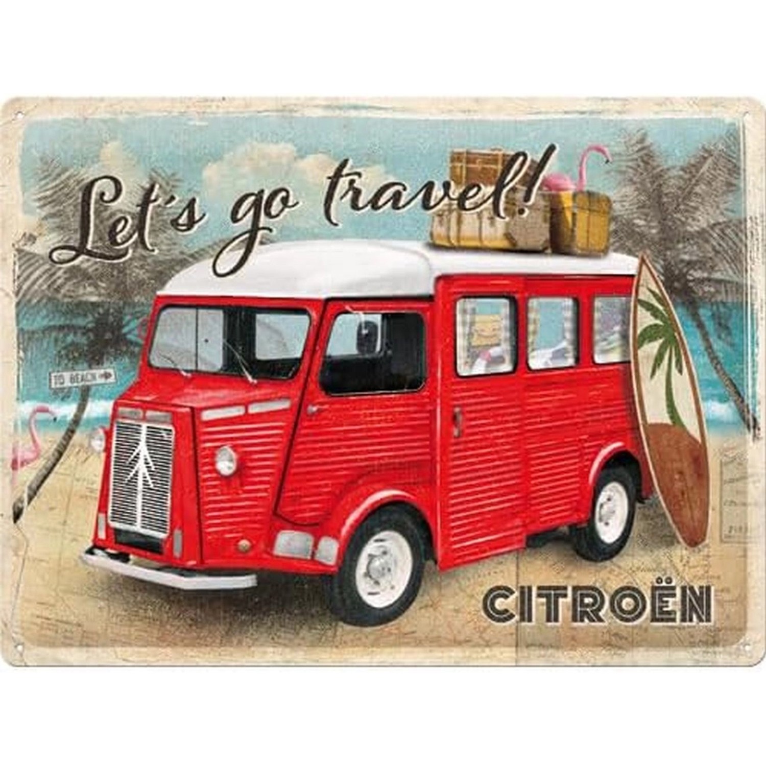 Nostalgic-Art Blechschild 30 x 40 cm - Citroen Type H - Let's go travel günstig online kaufen