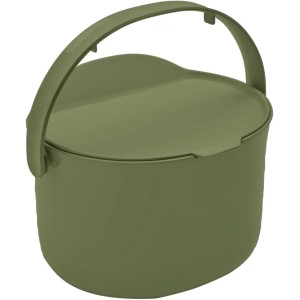 Skaza Biomülleimer Daily, olivegrün, mit Deckel und Tragegriff. Ideal für Bioabfall in der Küche.
